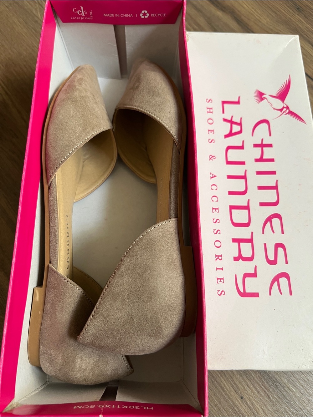 Chinese Laundry Taupe Suede D'Orsay Pointed Flats